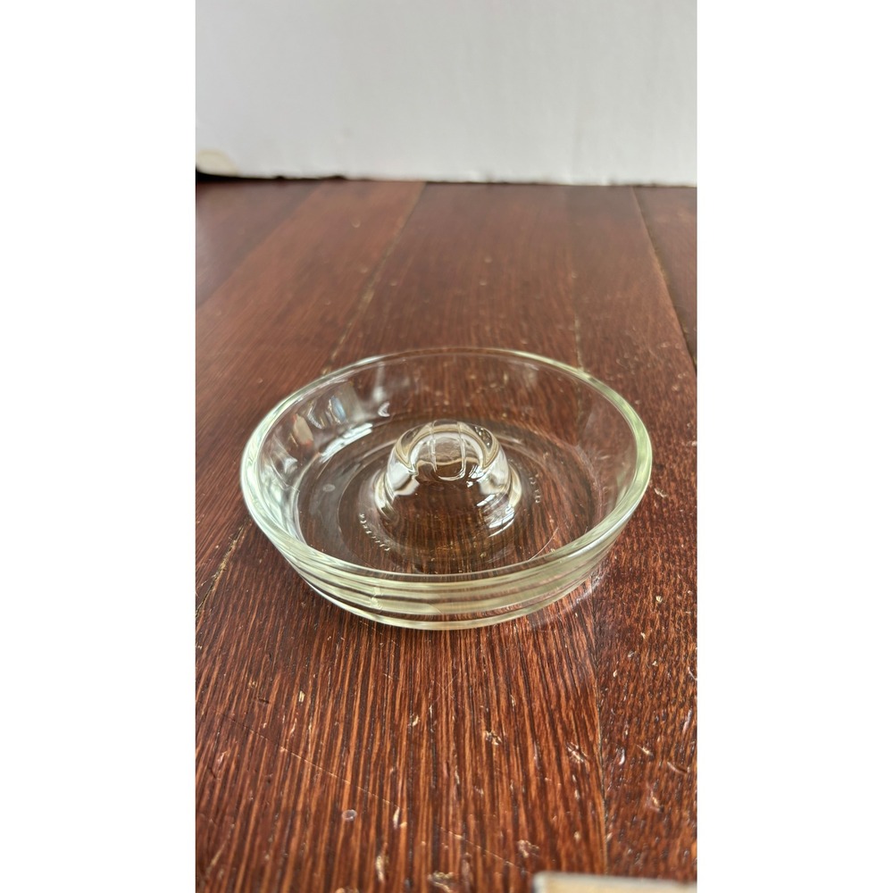 Vintage Rochester Clear Glass Candle Holder Dish Pat Applied For 4.5 Inch